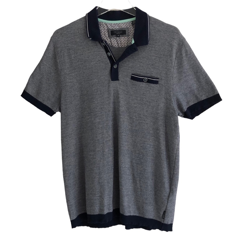 Ted Baker London Short Sleeve Polo Shirt Blue Size 5